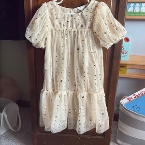 Elegant Cream Kids Dress 4T